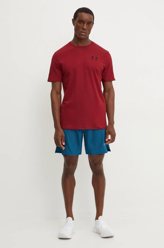 Tričko Under Armour SPORTSTYLE LEFT CHEST 1326799. burgundské SS26
