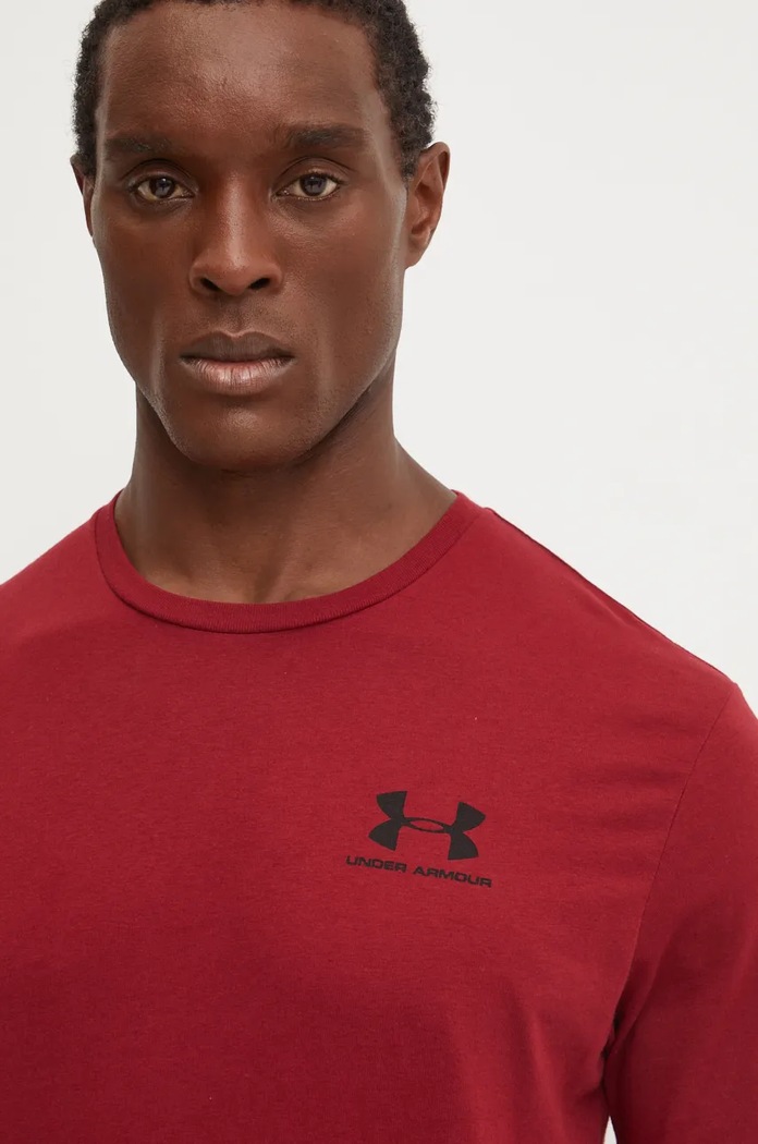 Tričko Under Armour SPORTSTYLE LEFT CHEST burgundské 1326799.