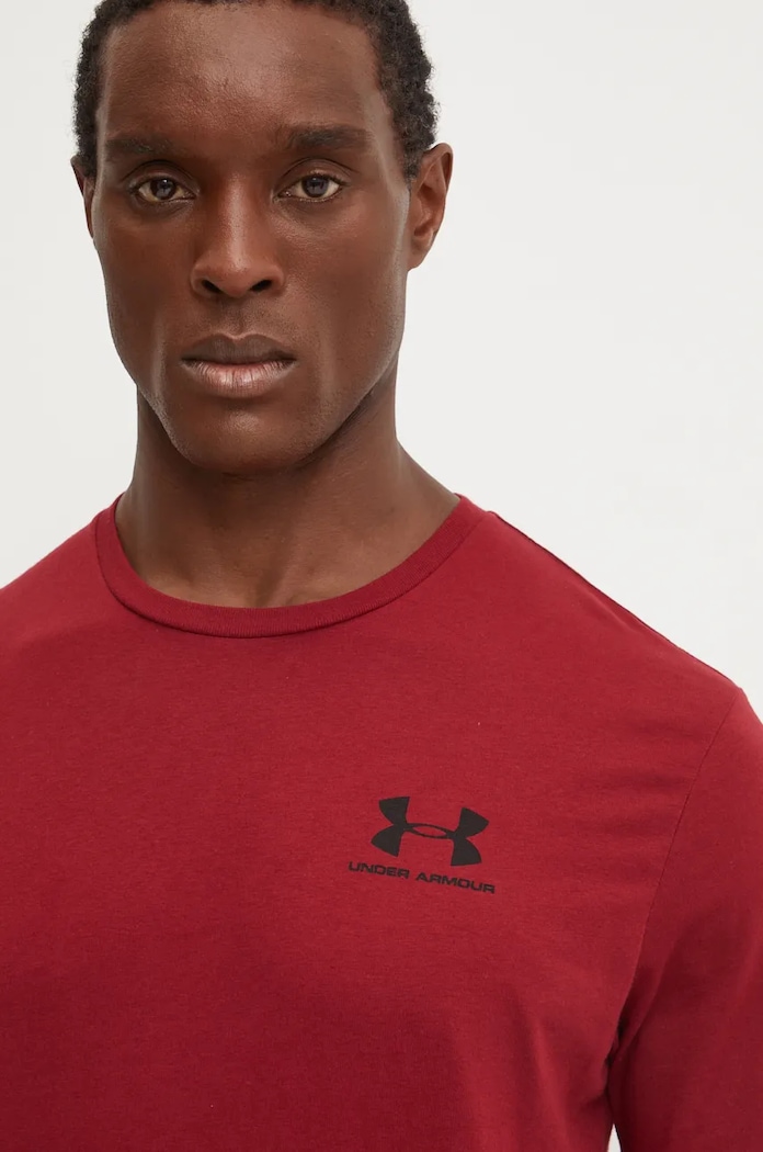 Tričko Under Armour SPORTSTYLE LEFT CHEST burgundské 1326799.