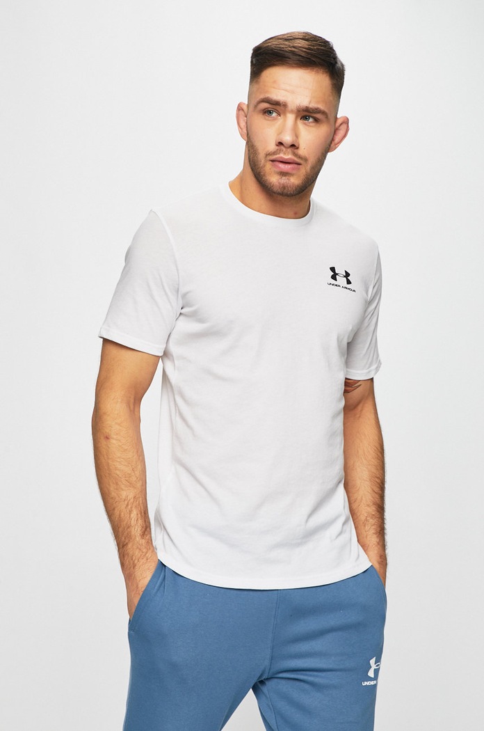 Under Armour t-shirt SPORTSTYLE LEFT CHEST sima fehér 1326799.
