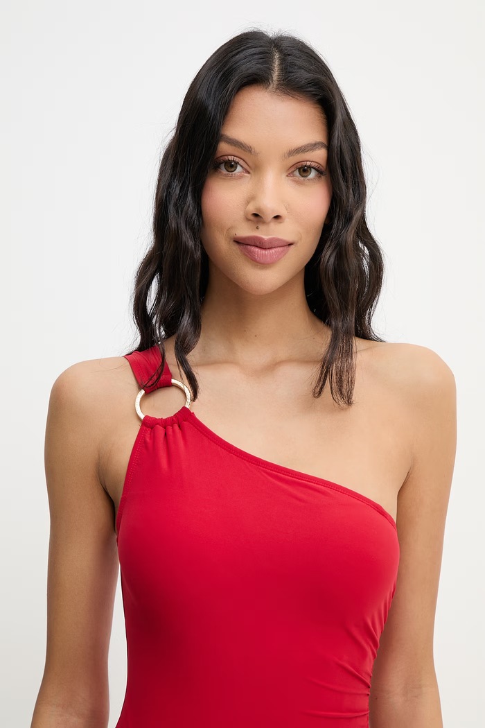 Ρούχα MICHAEL Michael Kors ολόσωμο μαγιό γυναικείο ONE SHOULDER ONE PIECE MM7M524 κόκκινο