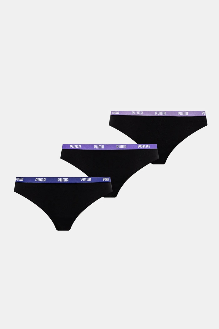Puma figi damskie bawełniane z elastanem 3-pack czarny 907592