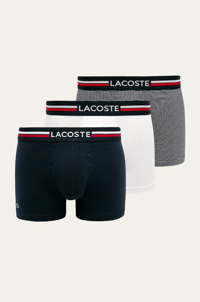 Lacoste - Боксерки (3-бройки) надпис тъмносин 5H3413