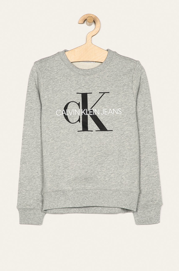 Calvin Klein Jeans - Bluza copii 104-176 cm imprimeu gri IU0IU00069