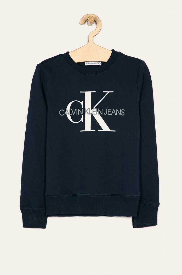 Calvin Klein Jeans - Dětská mikina 104-176 cm bez kapuce námořnická modř IU0IU00069