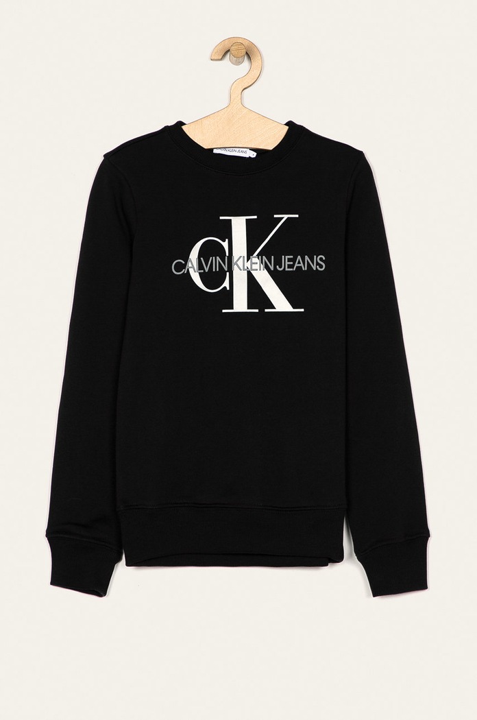 Calvin Klein Jeans - Bluza copii 104-176 cm imprimeu negru IU0IU00069