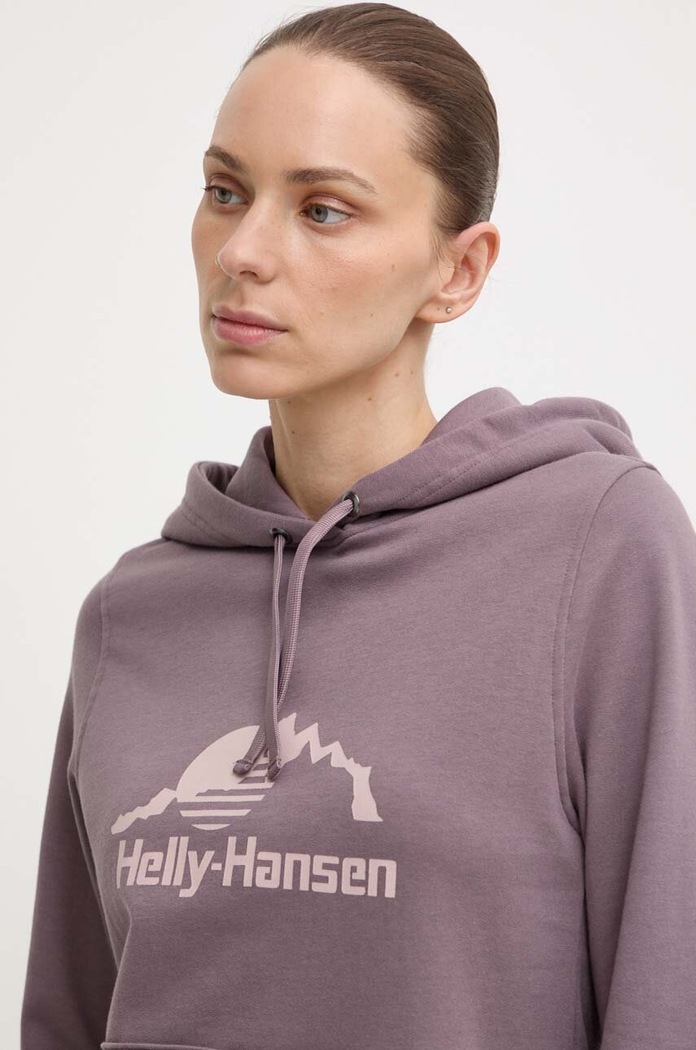 Суичър Helly Hansen NORD GRAPHIC с качулка виолетов 62981