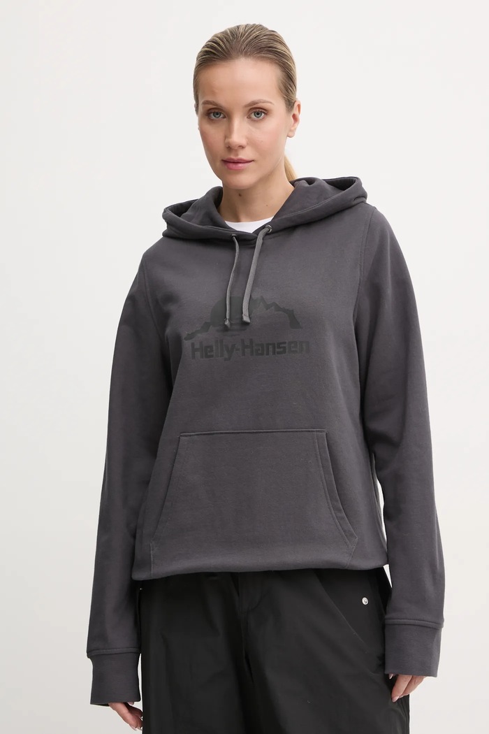 Mikina Helly Hansen NORD GRAPHIC s kapucí šedá 62981