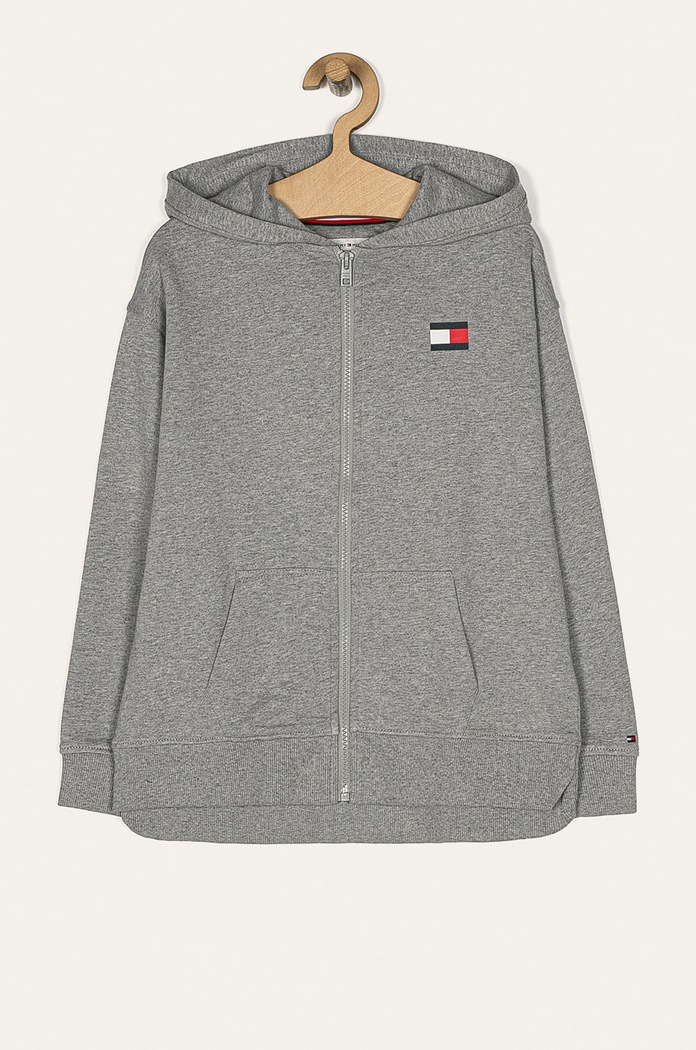 Tommy Hilfiger - Dětská mikina 128-176 cm s kapucí šedá KG0KG05049