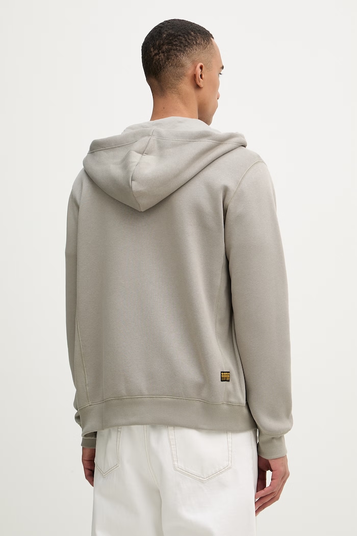 Oblečenie G-Star Mikina na zips s kapucňou pánska s bavlnou Premium core D16122.C235 sivá