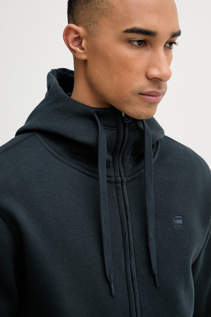 G-Star mikina na zips s kapucňou pánska s bavlnou Premium core tmavomodrá D16122.C235