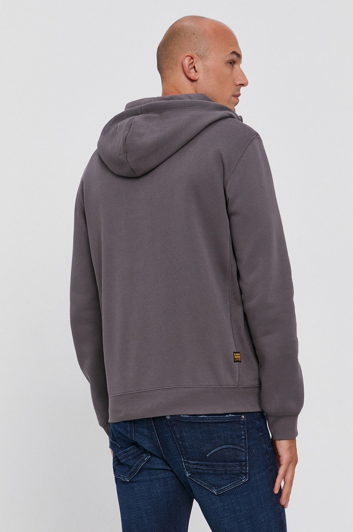 Oblečenie G-Star Mikina na zips s kapucňou pánska s bavlnou Premium core D16122.C235 sivá