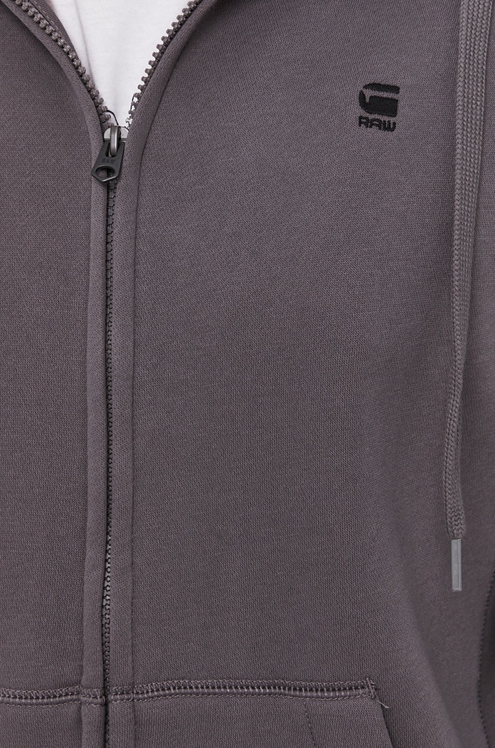 G-Star Mikina na zips s kapucňou pánska s bavlnou Premium core D16122.C235 sivá