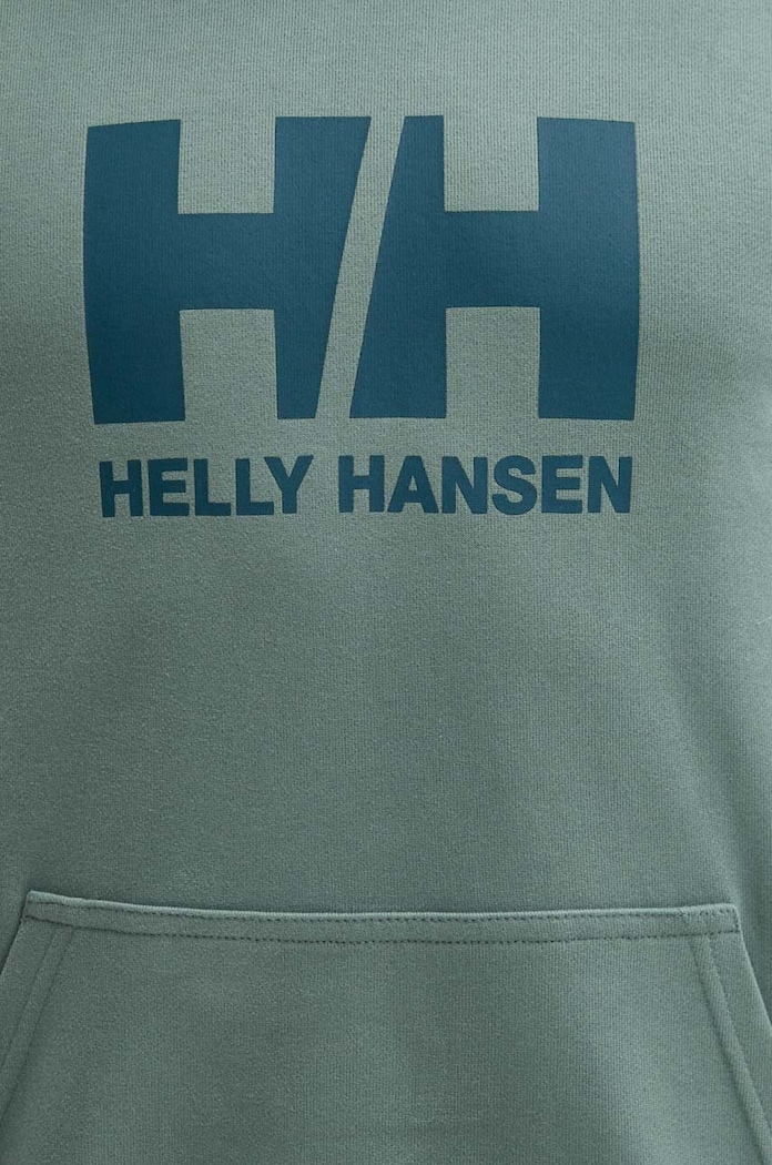 Helly Hansen bluza bawełniana HH LOGO HOODIE 33977 zielony