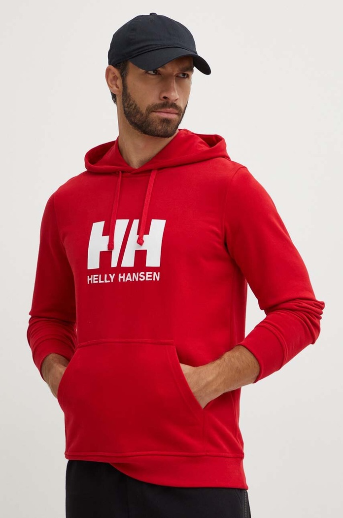 Helly Hansen bluză HH LOGO HOODIE imprimeu rosu 33977