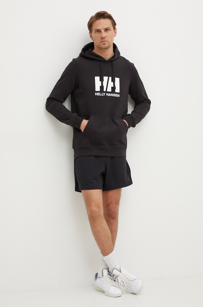 Памучен суичър Helly Hansen HH LOGO HOODIE 33977 черен SS24
