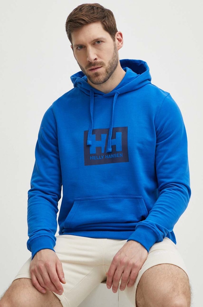 Bavlnená mikina Helly Hansen 53289 modrá SS24