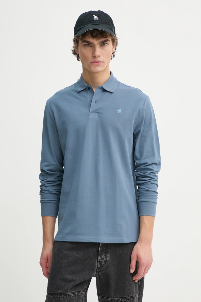 G-Star longsleeve z elastanem niebieski D14141.5864