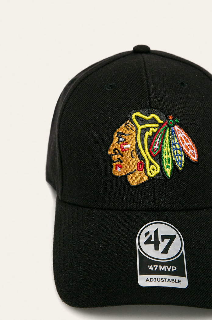 47 brand - Čiapka NHL Chicago Blackhawks čierna H.MVP04WBV.BKA