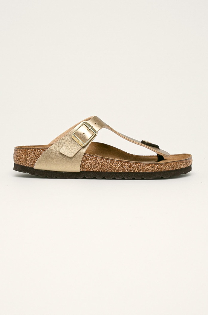 Birkenstock flip-flop Gizeh szintetikus bőr arany 1016109