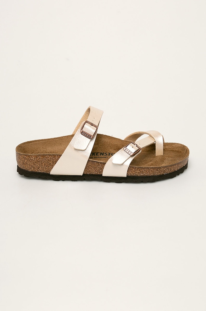 Šľapky Birkenstock Mayari imitácia kože béžová 71661