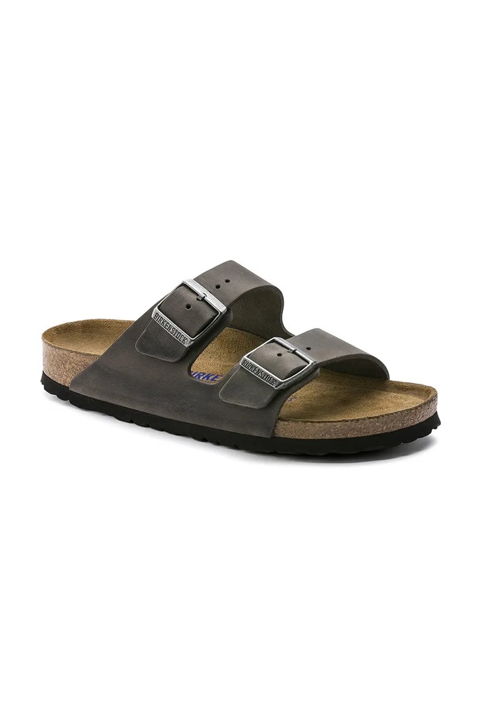 Δερμάτινες παντόφλες Birkenstock Arizona FL SFB 1013645 γκρί AW25