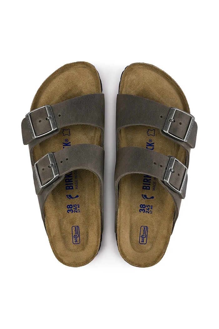 Birkenstock șlapi de piele Arizona 552801 gri
