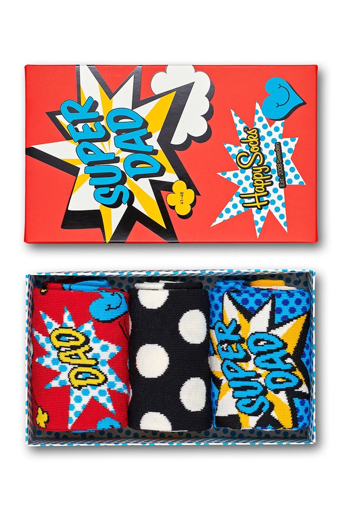 Happy Socks Skarpetki Fathers Day Gift Box (3 pack) czerwony XFAT08.4300.M