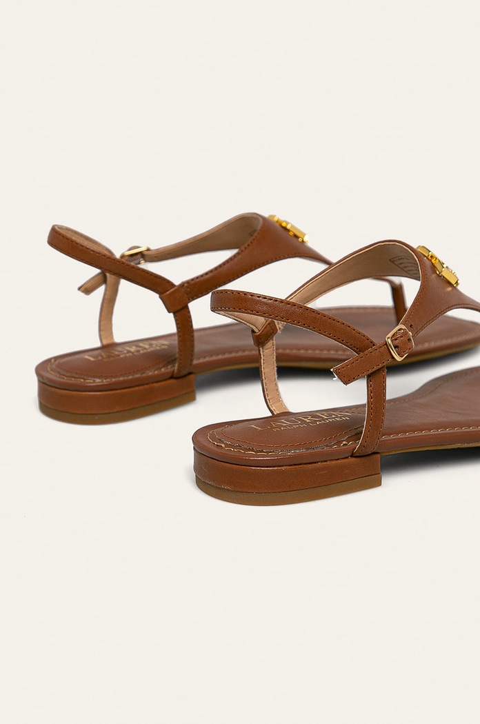 Boty Lauren Ralph Lauren - Kožené sandály 802774600002 hnědá