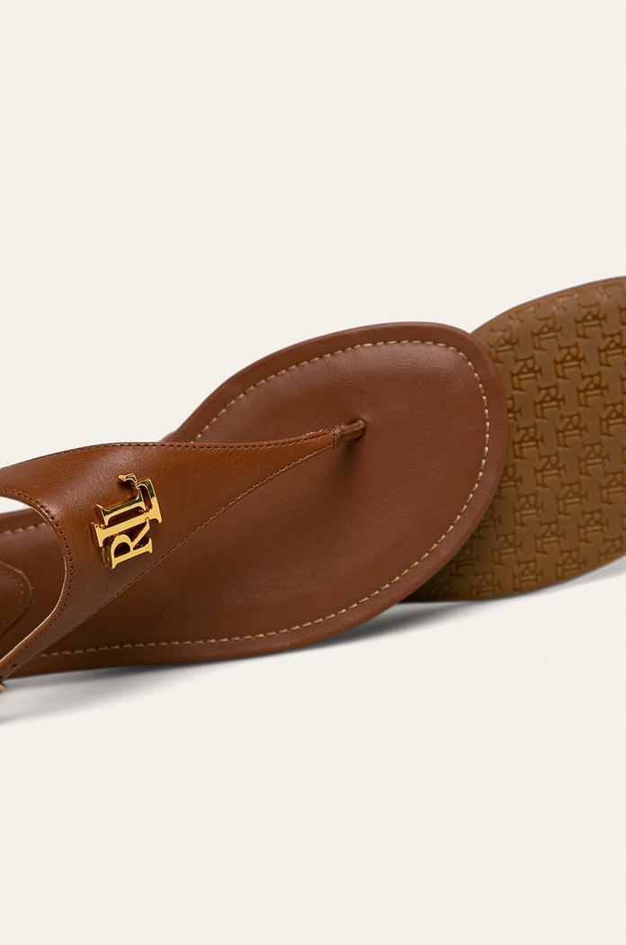 Lauren Ralph Lauren - Kožené sandály hnědá 802774600002