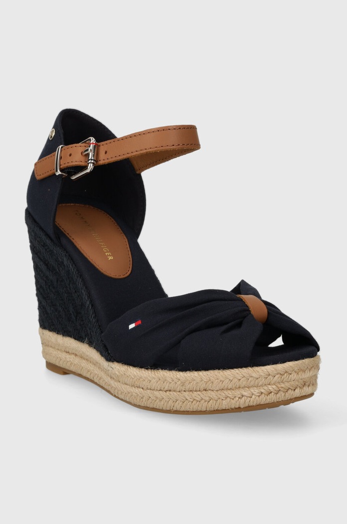 Tommy Hilfiger sandały BASIC OPENED TOE HIGH WEDGE FW0FW04784 granatowy SS24
