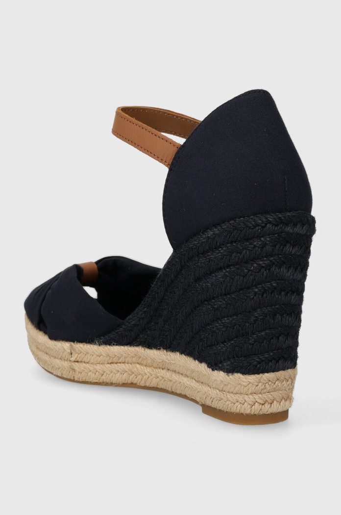 Obuwie Tommy Hilfiger sandały BASIC OPENED TOE HIGH WEDGE FW0FW04784 granatowy