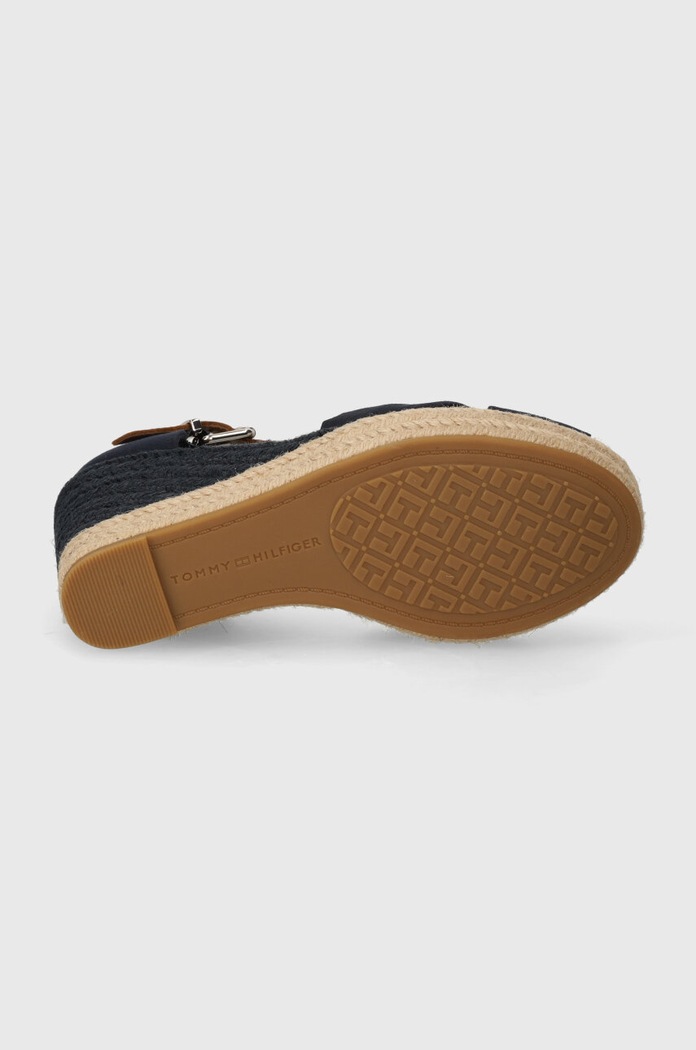 Tommy Hilfiger sandały BASIC OPENED TOE HIGH WEDGE FW0FW04784 granatowy