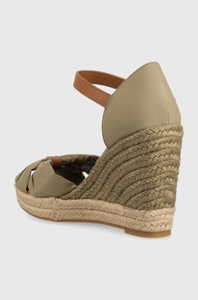 Obuwie Tommy Hilfiger sandały BASIC OPENED TOE HIGH WEDGE FW0FW04784 zielony