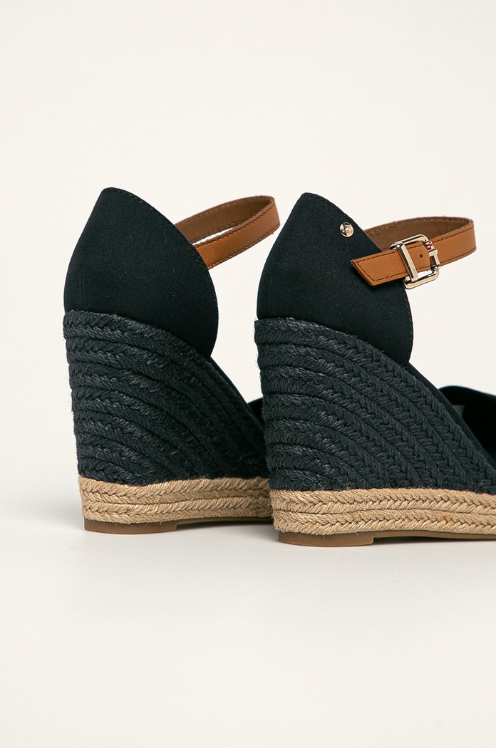 Obuv Sandále Tommy Hilfiger BASIC OPENED TOE HIGH WEDGE FW0FW04784 tmavomodrá
