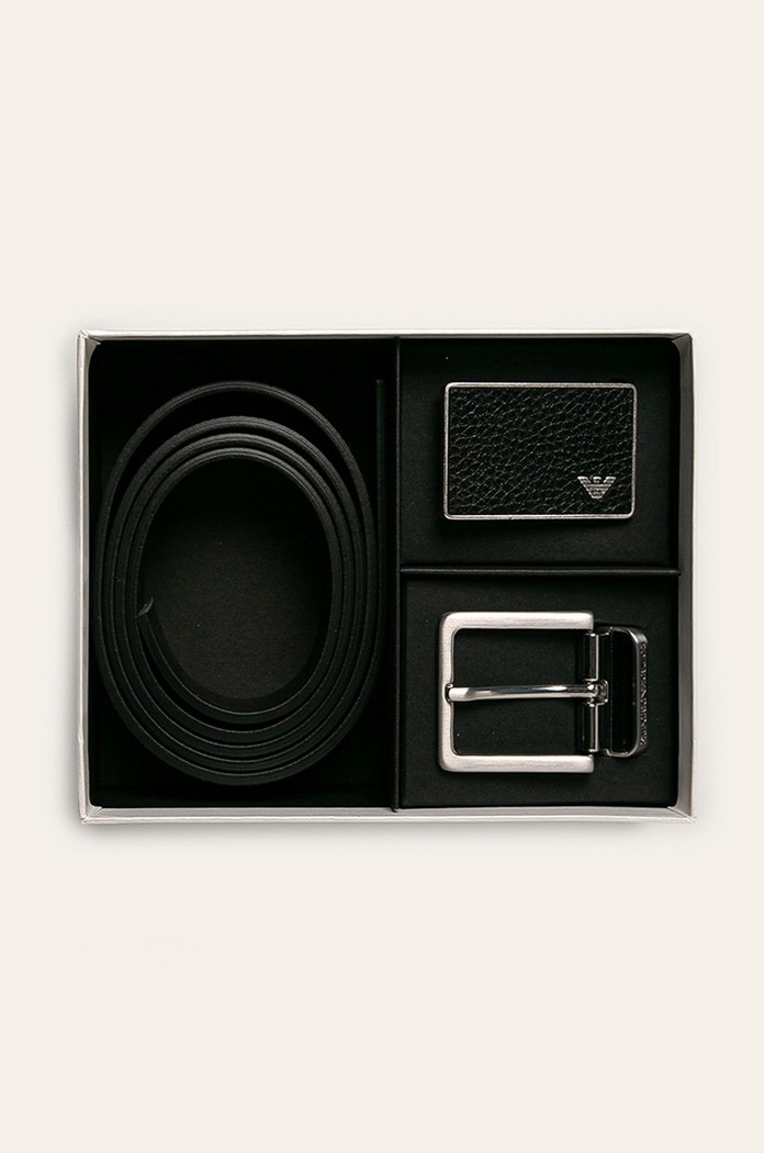 Akcesoria Emporio Armani - Pasek skórzany Y4S225.YMB4E Y4S225.YMB4E czarny