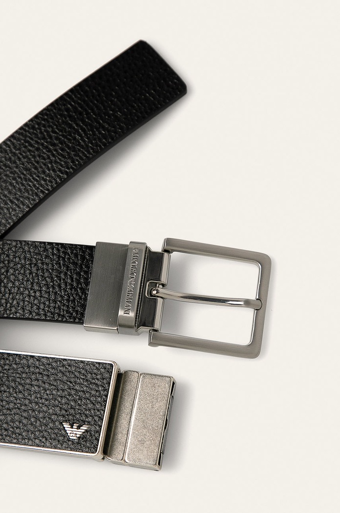 Emporio Armani - Pasek skórzany Y4S225.YMB4E czarny Y4S225.YMB4E