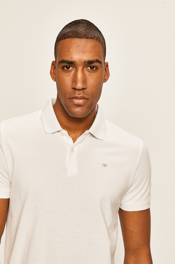 Tom Tailor Denim - Tricou Polo alb 1016502