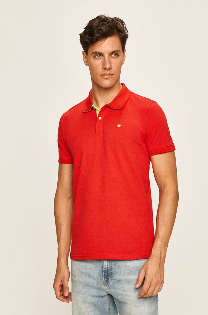 Tom Tailor Denim - Polo tričko bavlna červená 1016502