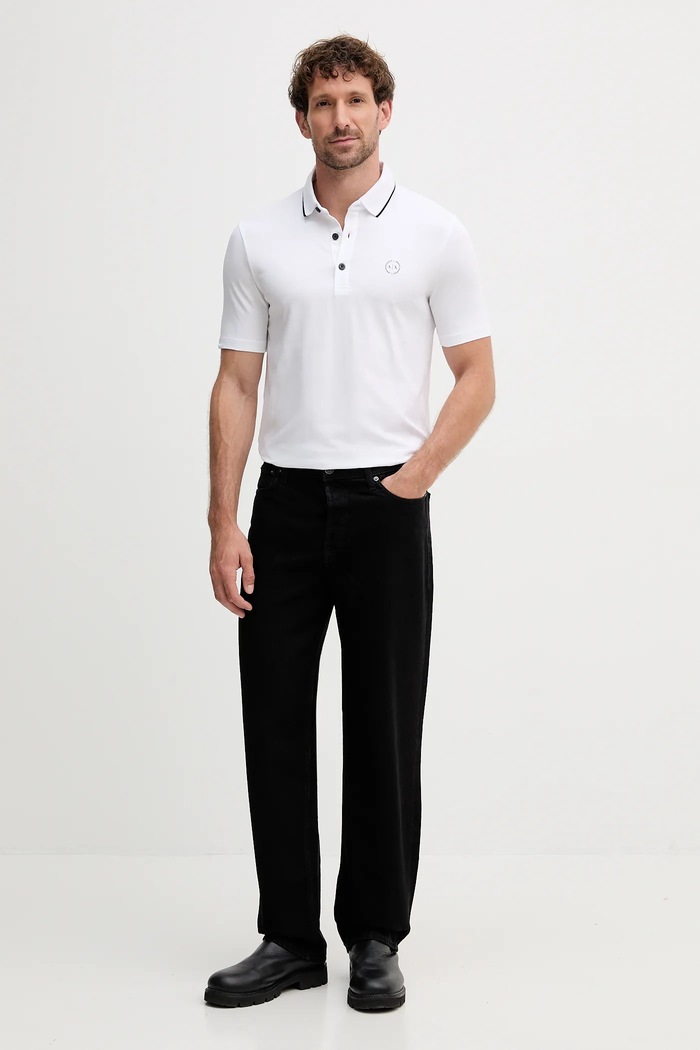 Armani Exchange - Тениска с яка 8NZF70.Z8M9Z бял AA00