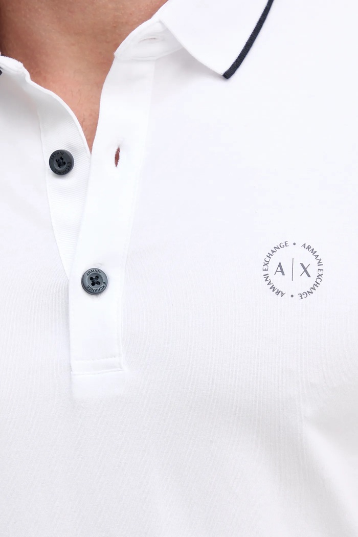 Armani Exchange - Тениска с яка 8NZF70.Z8M9Z бял