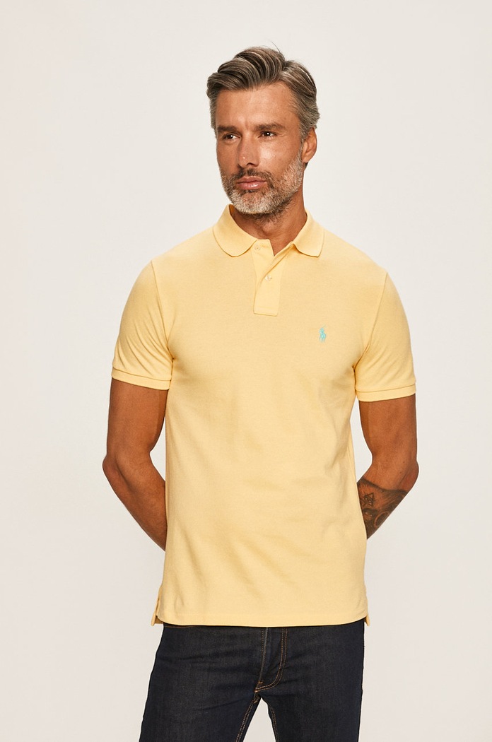 Polo Ralph Lauren - Тениска с яка памук жълт 710782592021
