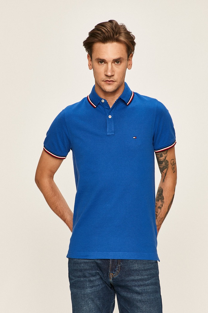 Tommy Hilfiger Pánske polo tričko modrá MW0MW13080