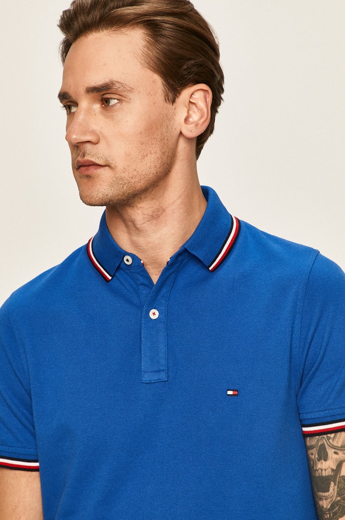 Pánske polo tričko Tommy Hilfiger MW0MW13080 modrá