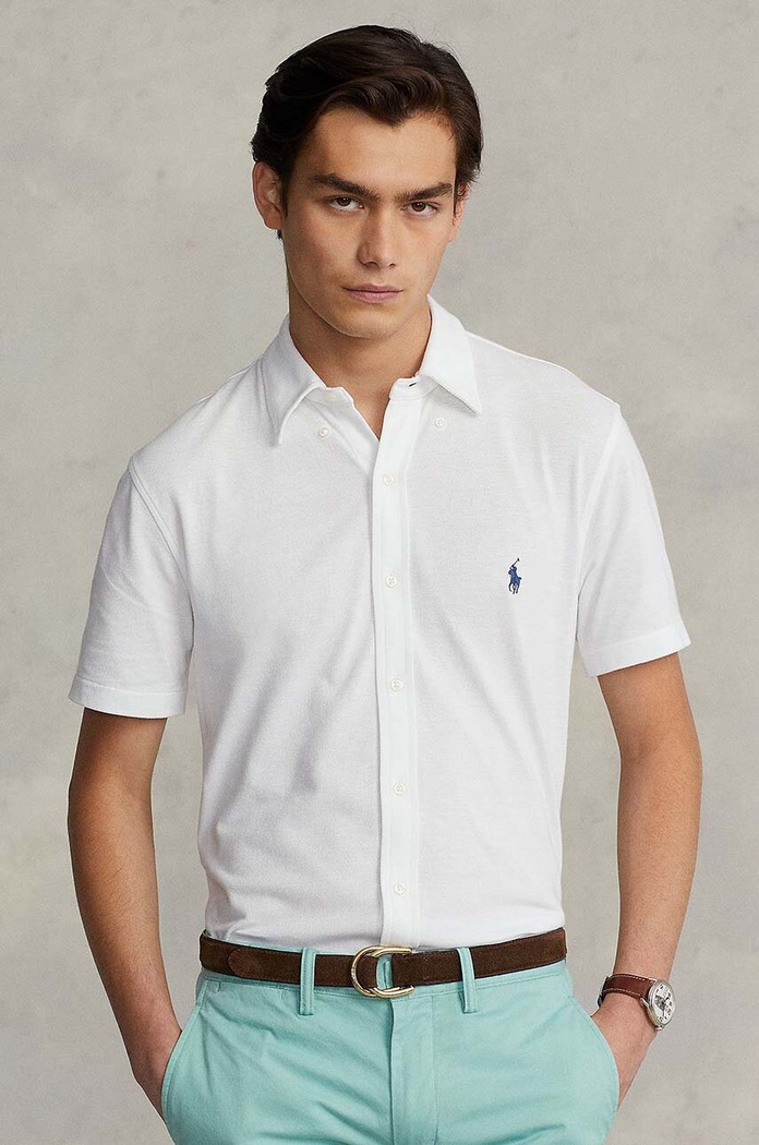Polo Ralph Lauren - Košeľa jednofarebný biela 710798291002