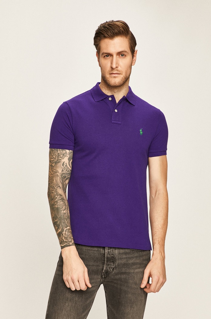 Polo Ralph Lauren - Pánske polo tričko bavlna fialová 710795080028