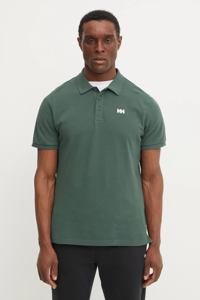 Pamučna polo majica Helly Hansen zelena 33980