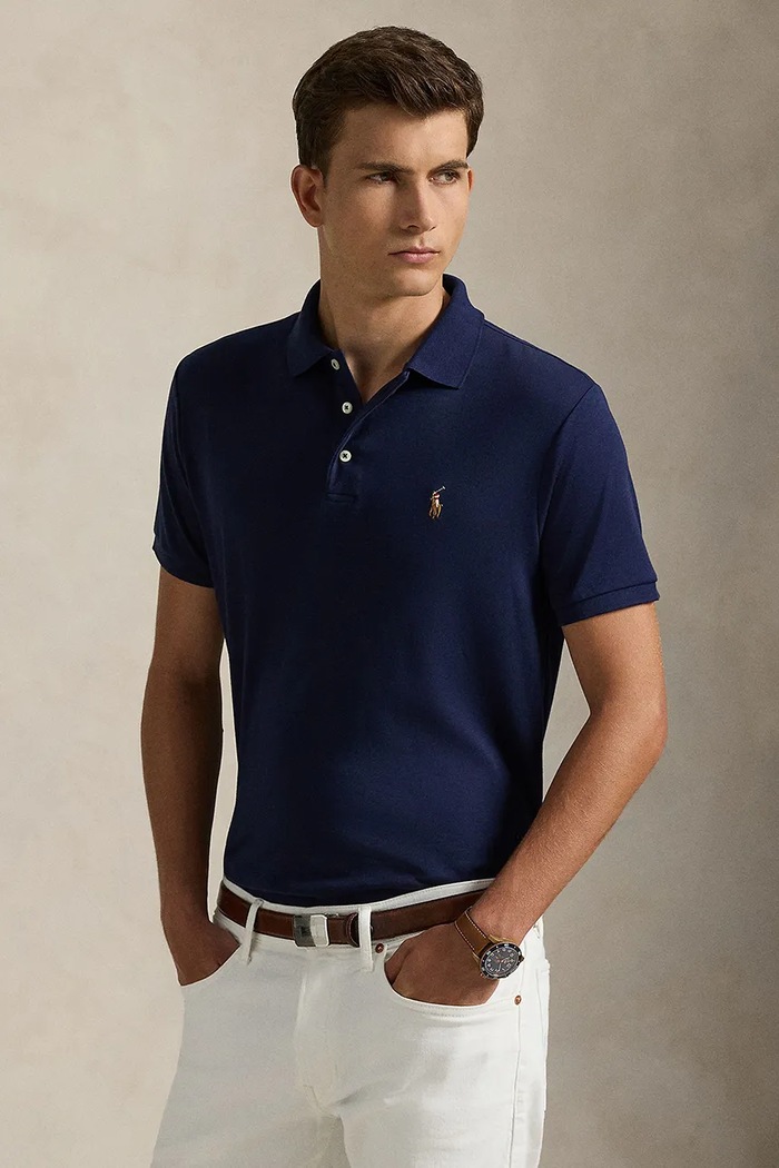 Polo Ralph Lauren - Polo tričko bavlna tmavomodrá 710713130006