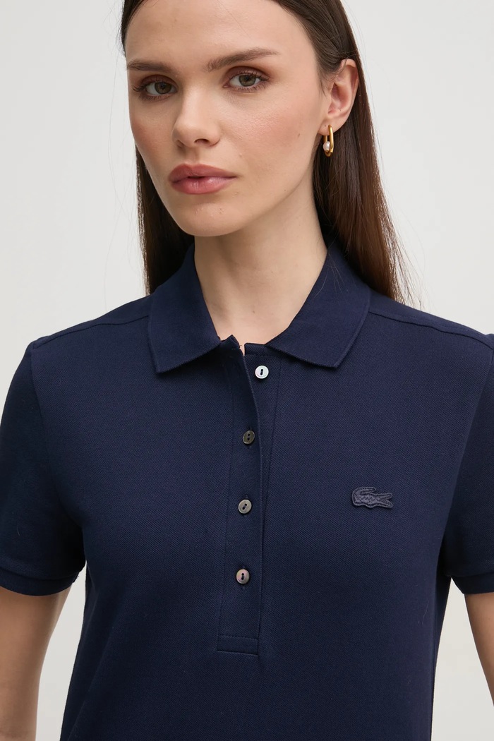 Lacoste sukienka z bawełną granatowy EF5473