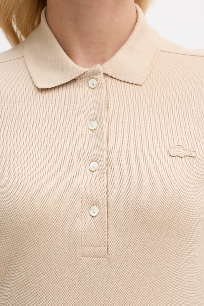 Lacoste рокля с памук EF5473 бежов